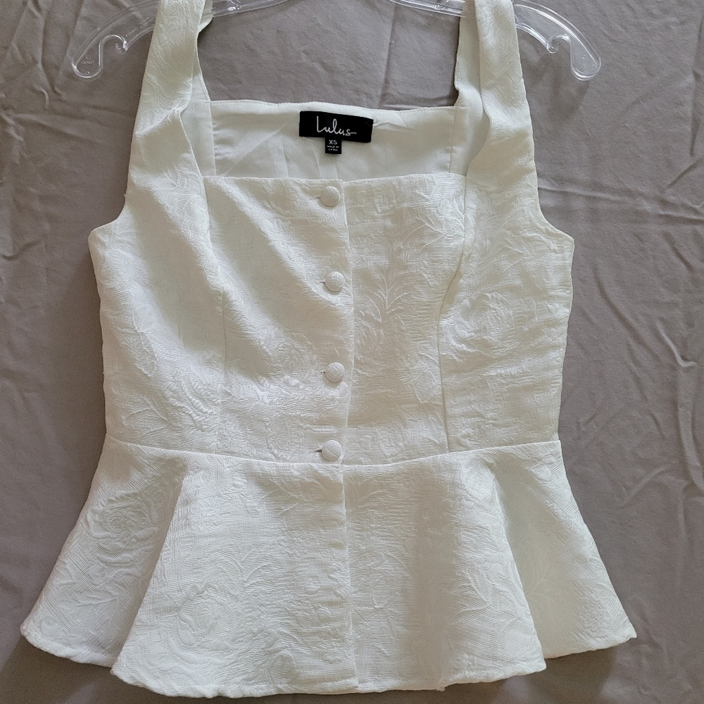 Lulu's xs white dress top